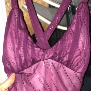 Purple burgundy dress with soft pink lining